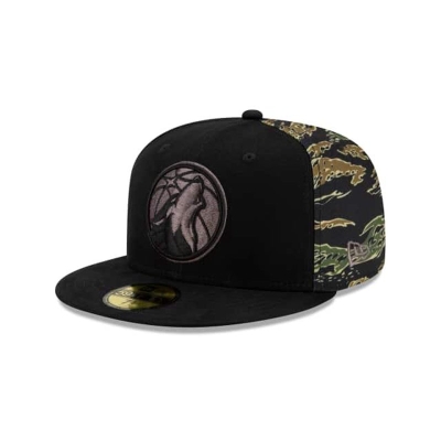 Minnesota Timberwolves Gorra | New Era NBA Camo Panel 59fifty Fitted Cap Mexico - Negros